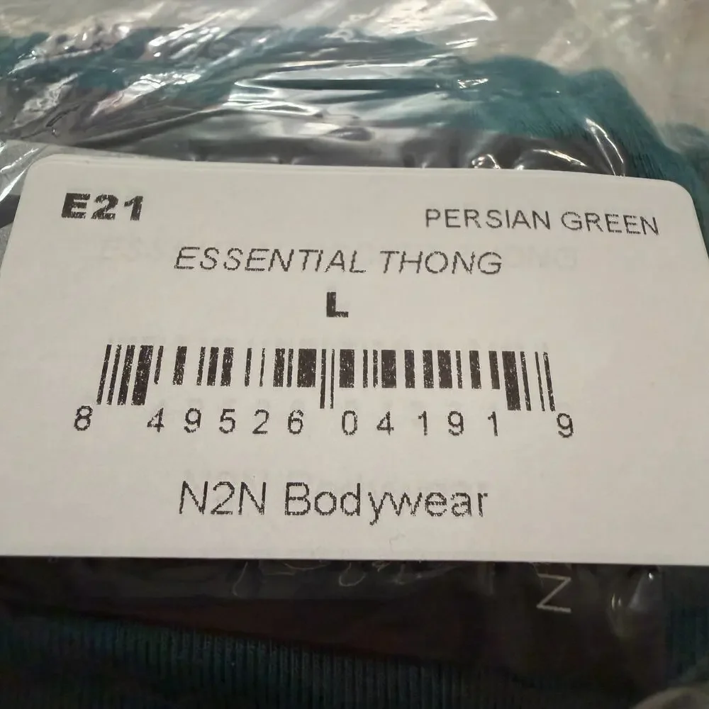 Set Of 2 N2N Bodywear Mens Essential Thong Color Persian Green Size Large